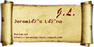 Jeremiás Léna névjegykártya